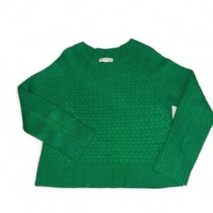 White + Warren Kelly Green Cashmere Crew Neck Sweater